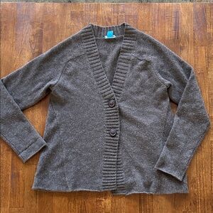 White + Warren brown, cashmere cardigan women’s size L, cozy chic cottage core